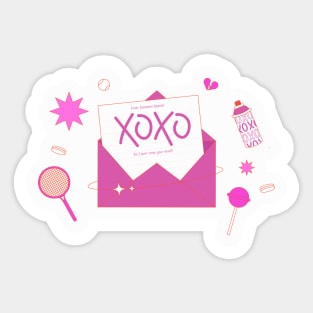 XOXO LOVE Girly Merchandise Sticker